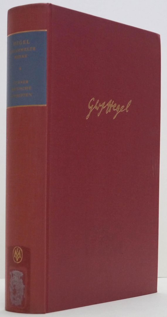 HEGEL, G.W.F. - Jenaer kritische Schriften. Herausgegeben von Hartmut Buchner und Otto Pöggeler.