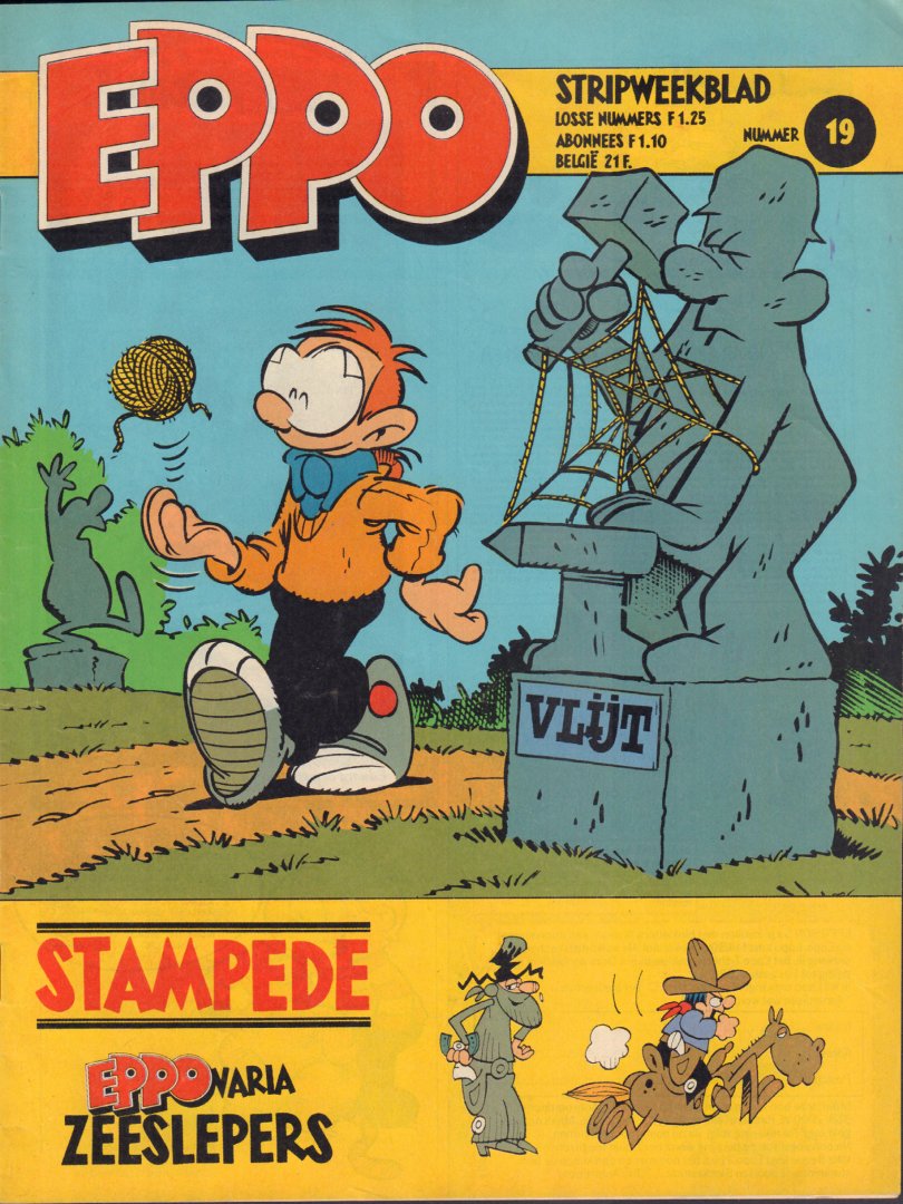 Diverse auteurs - Stripweekblad Eppo / Dutch weekly comic magazine Eppo 1980 nr. 19 met o.a./with a.o. DIVERSE STRIPS / VARIOUS COMICS a.o. STORM/ASTERIX/LUCKY LUKE/DE PARTNERS/ROEL DIJKSTRA + POSTER ZEESLEPER (2 p.),  goede staat / good condition