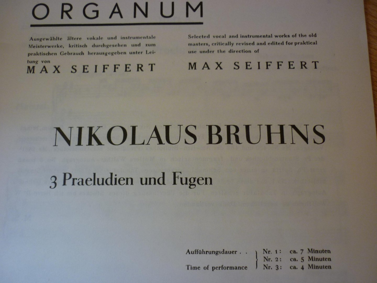 Bruhns; Nicolaus - 3 Praeludien und Fugen