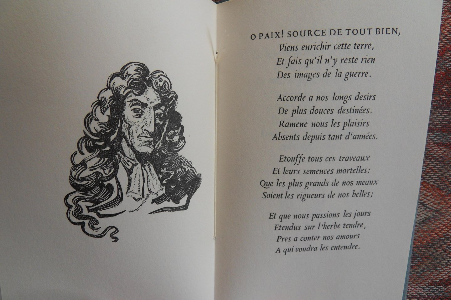 Fontaine, Jean de la. - O PAIX. - Jean de la Fontaine à Louis XIV.  - D`Apres le Manuscrit.