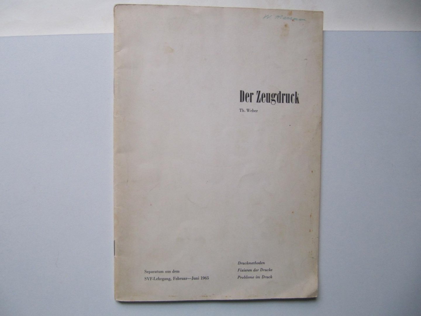 Th. Weber - Der Zeugdruck