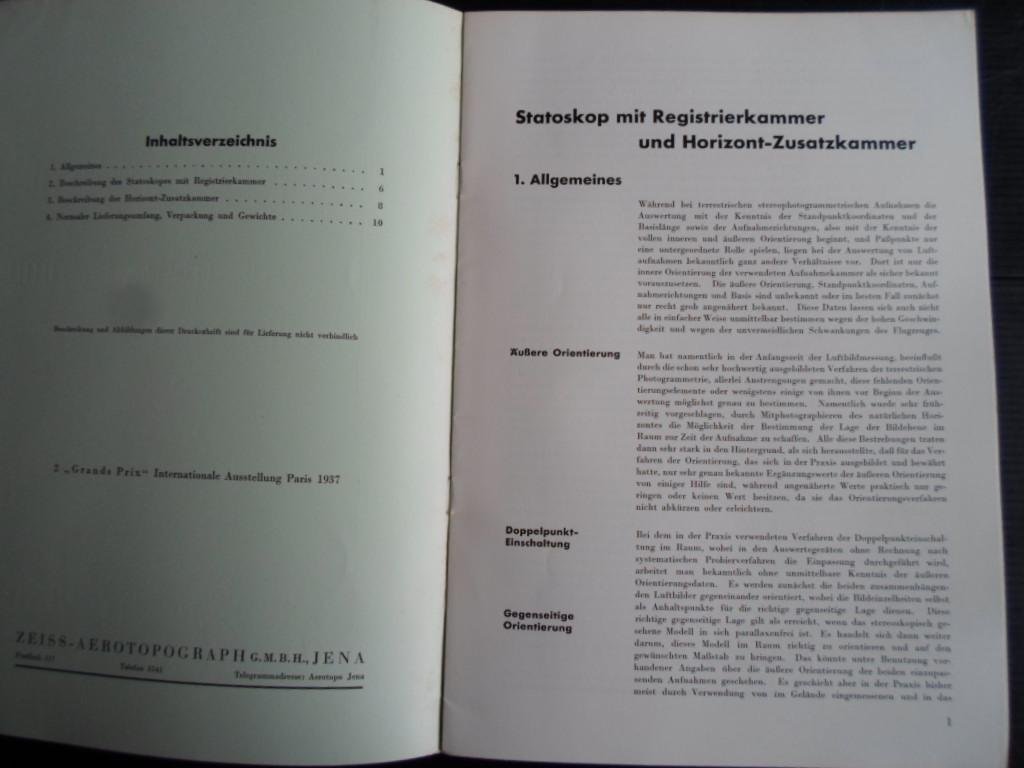 Catalogus - Statoskop Registrierkammer und Horizont-Zusatzkammer