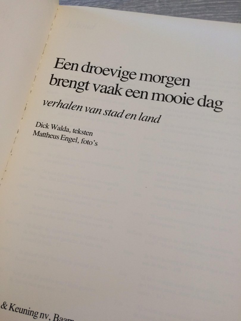 Walda - Droeve morgen brengt vaak een mooie dag / druk 1