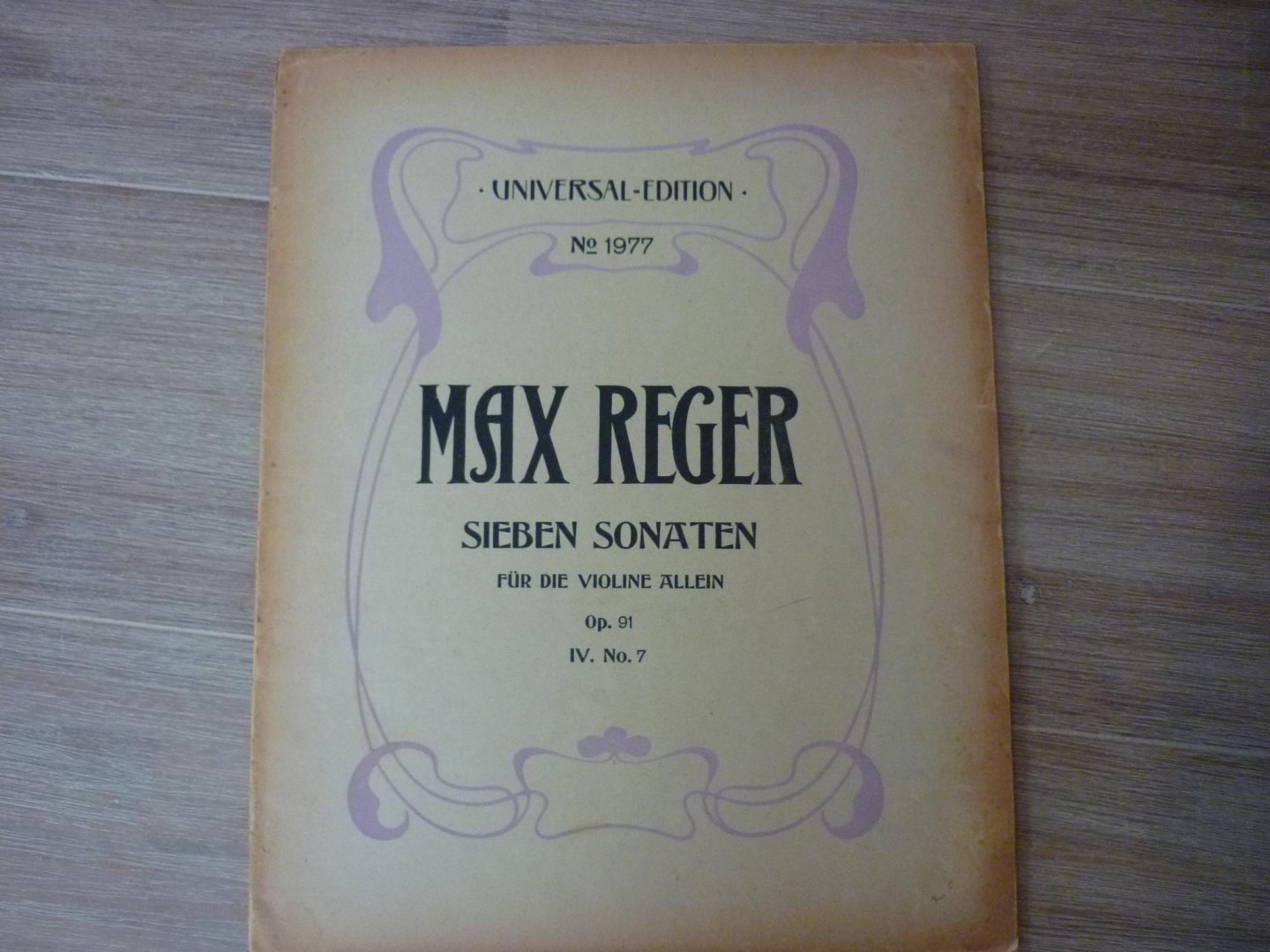 Reger; Max (1873 - 1916) - Sieben Sonaten op. 91; fur die violine allein; Boek sonate nr. 7 (VII)