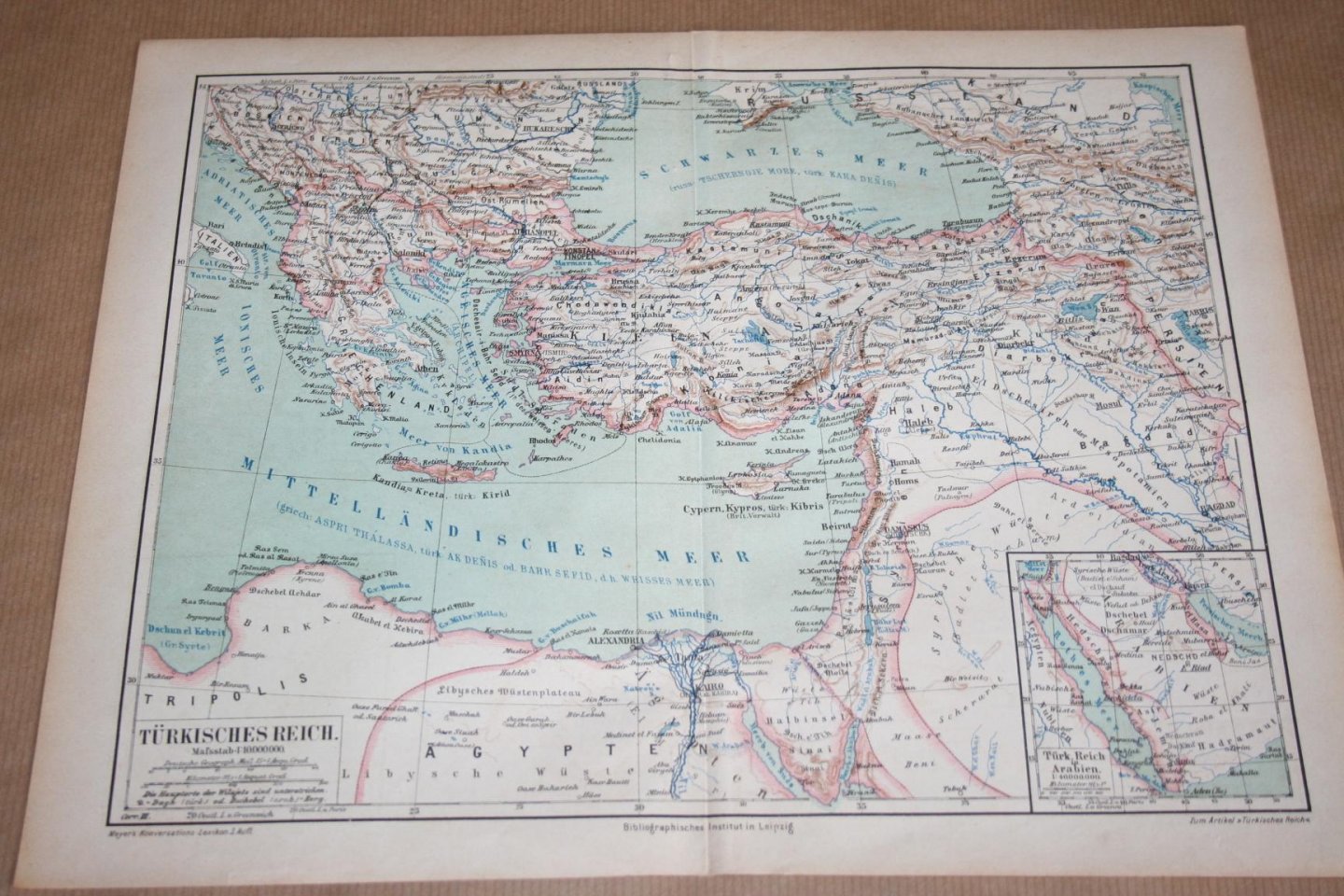  - Antieke kaart - Turkije / Turkse Rijk - Circa 1875