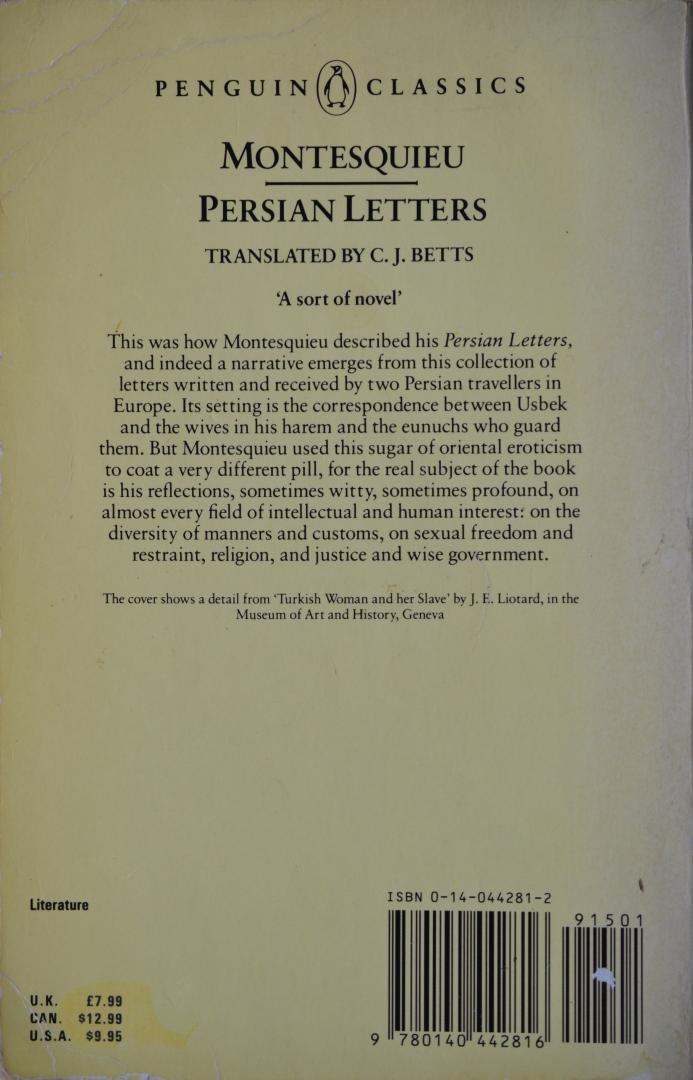 Montesquieu, Baron - Persian Letters