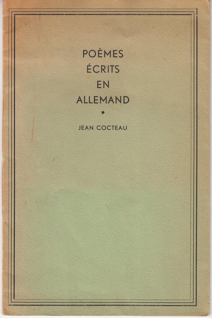 Cocteau, Jean - Poèmes écrit en Allemand.