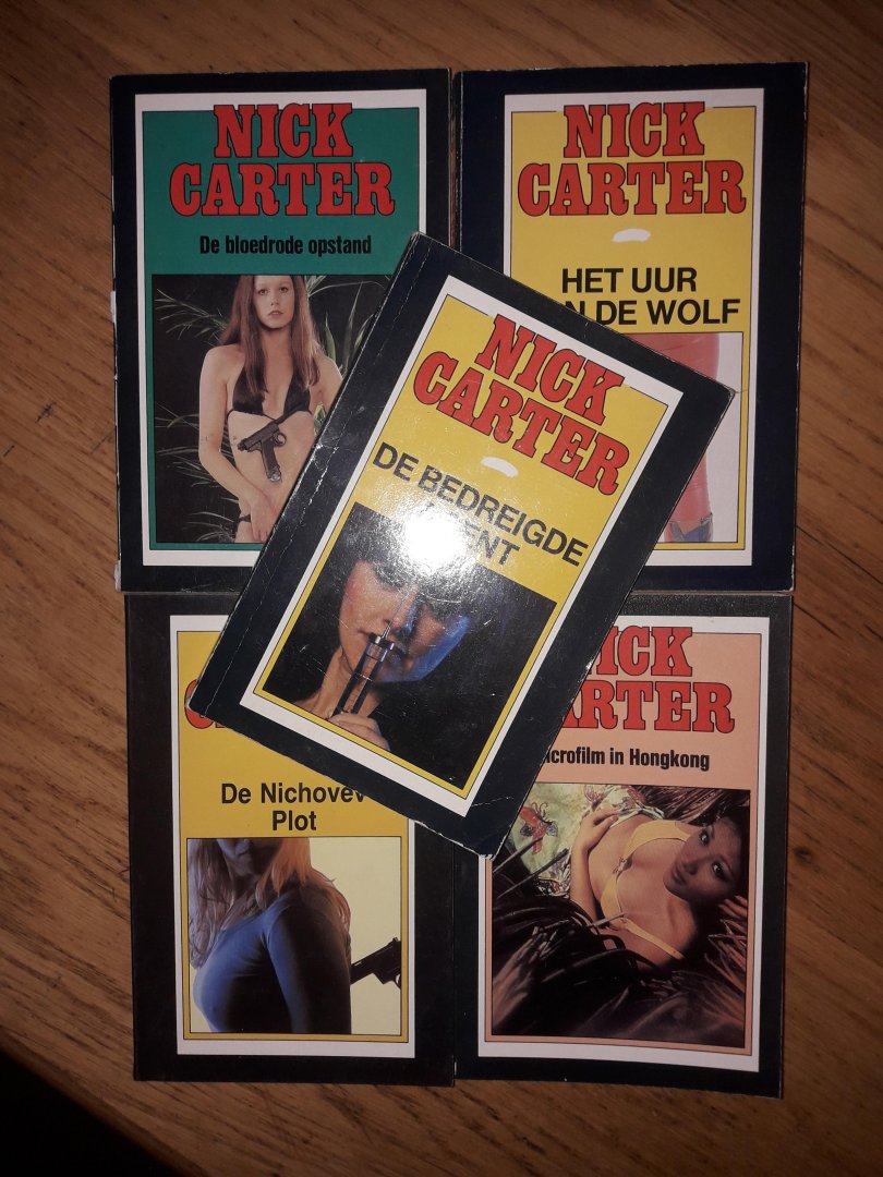 Carter, Nick - Het uur van de wolf (80) / De bedreigde agent (81) / De nichovev plot (88) / Microfilm in hongkong (95) / De bloedrode opstand (96)
