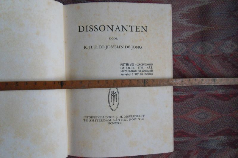 Josselin de Jong, K.H.R. de. - Dissonanten.