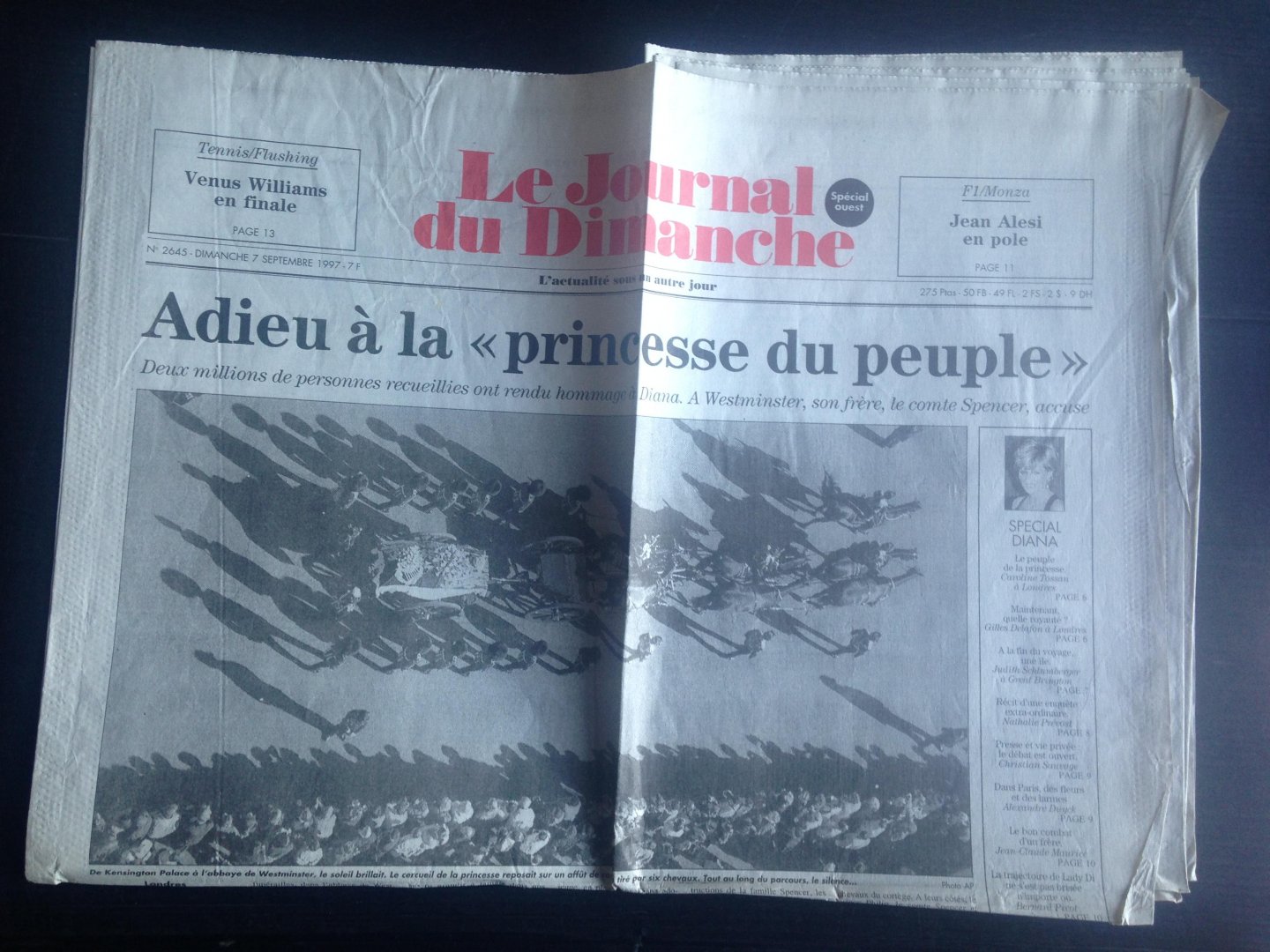  - Diana, 5 knipsels uit Franse kranten