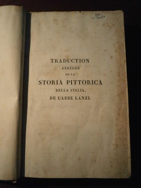 Luigi Lanzi - Traduction abrégée de la Storia Pittorica della Italia de l'Abbé Lanzi