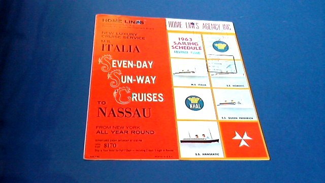 Home Lines - 1963 Sailing schedule advance issue