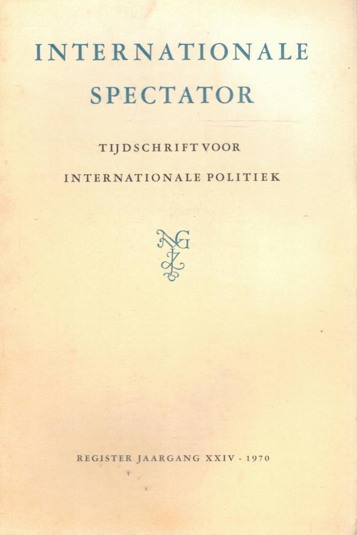  - Internationale Spectator jaargang XXIV - 1970 Register