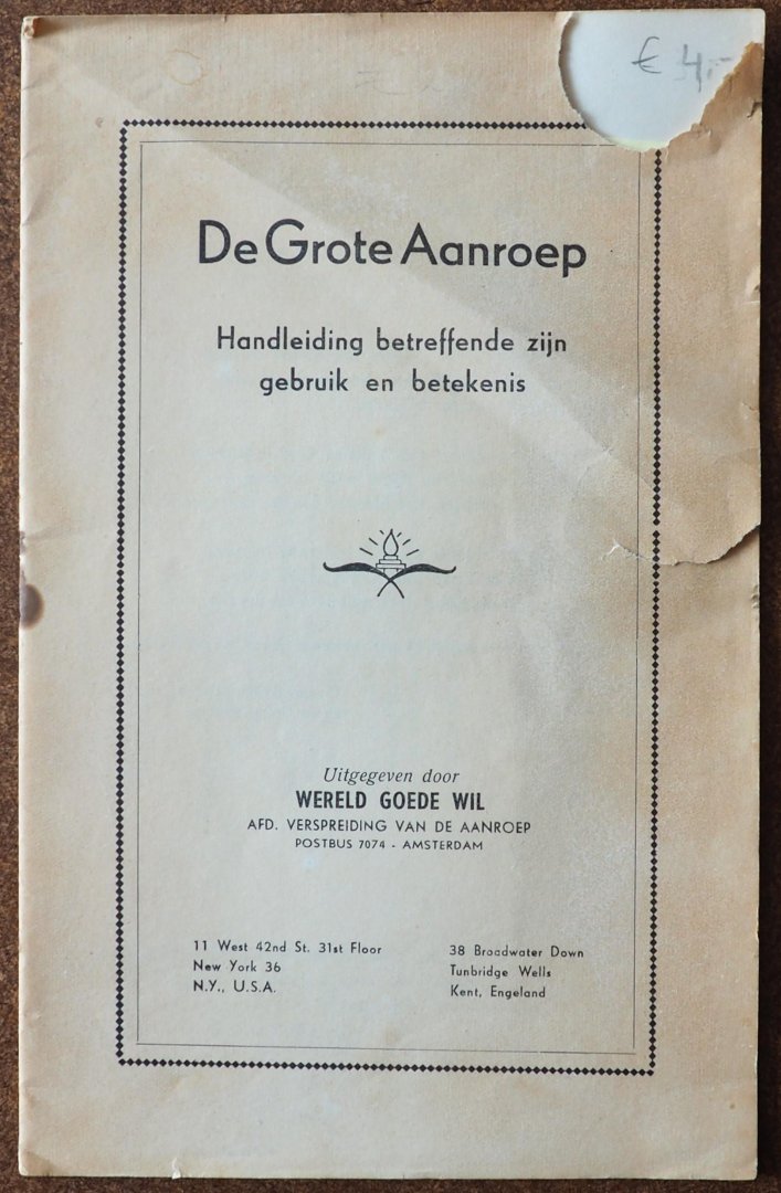  - De Grote Aanroep Handleiding betreffende zijn gebruik en betekenis