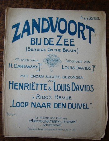 DAVIDS, LOUIS, - Zandvoort bij de zee. (Seaside on the brain).