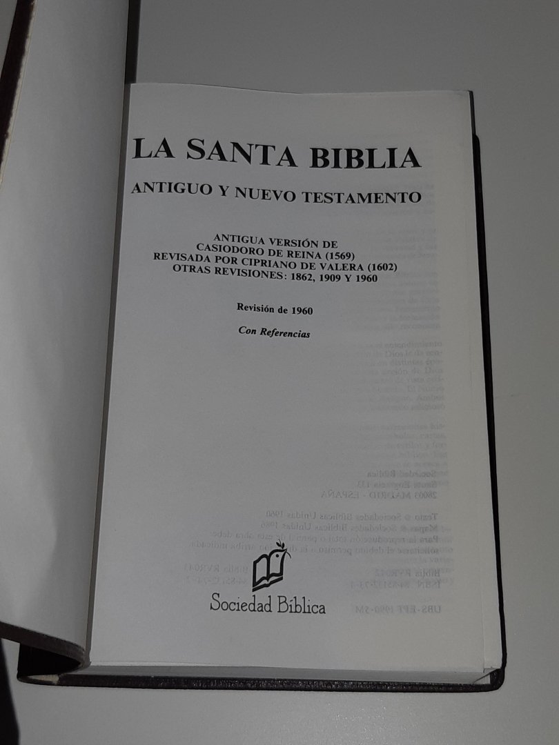 BIJBEL SPAANS - La Santa Biblia. Antiguo y Nuevo Testamento. Revision de 1960. Con referencias