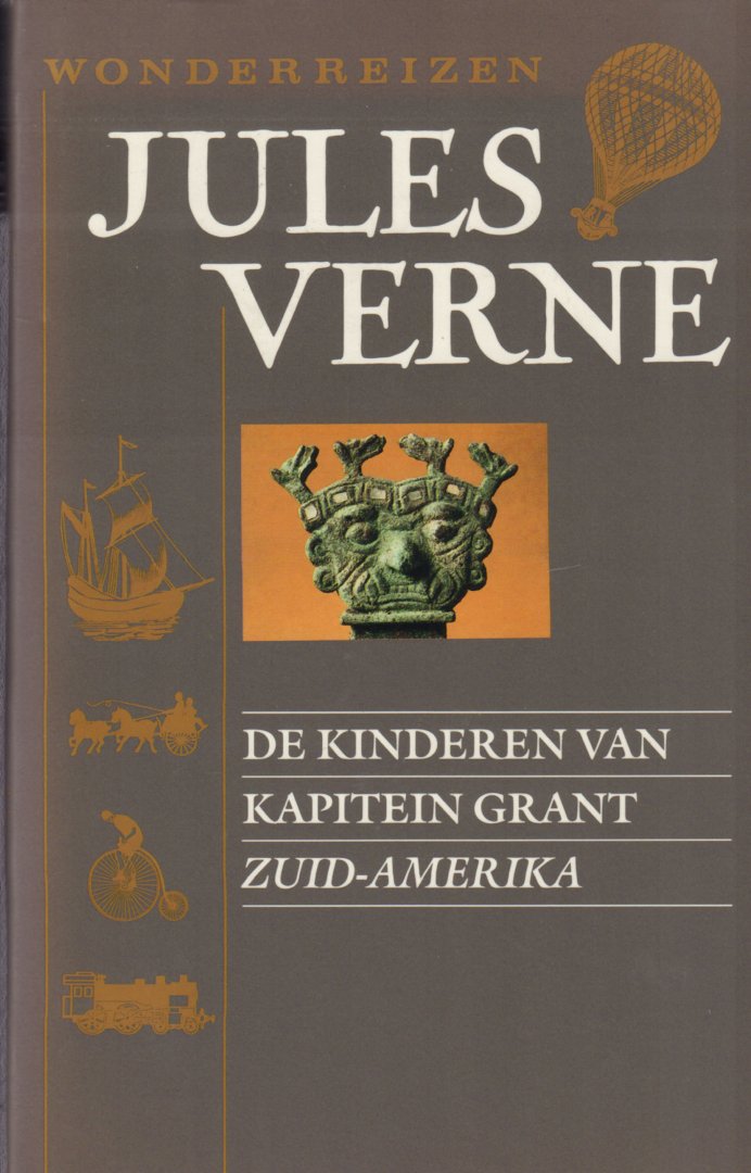 Verne, Jules - De Kinderen van Kapitein Grant (Zuid-Amerika), 239 pag. hardcover + stofomslag, gave staat (wel een naamsticker op schutblad)