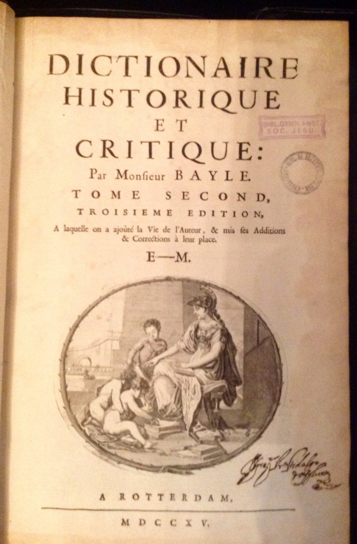 Bayle, Pierre - Dictionaire Historique et Critique