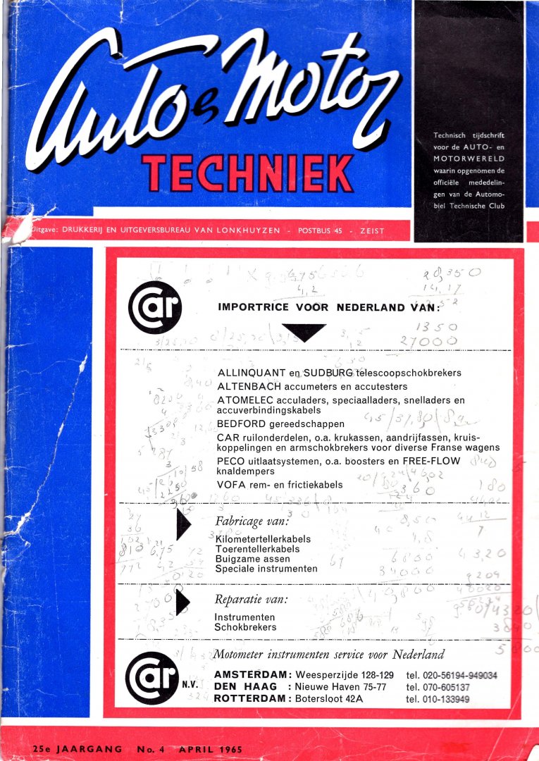  - Auto en Motor Techniek - 25e jaargang no. 4 april 1965