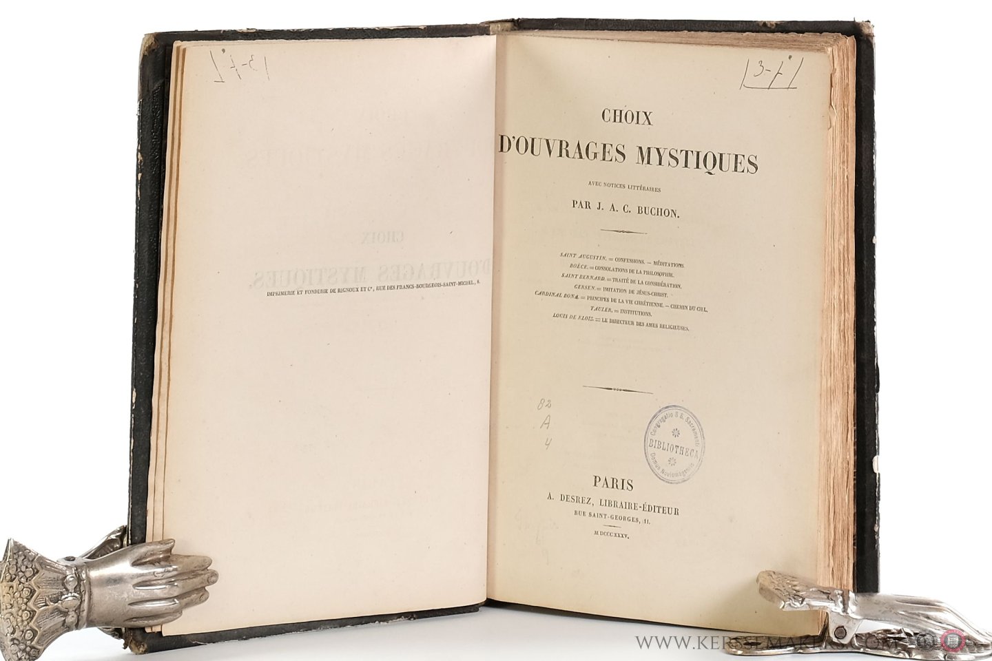 Buchon, J. A. C. - Choix d'ouvrages mystiques.