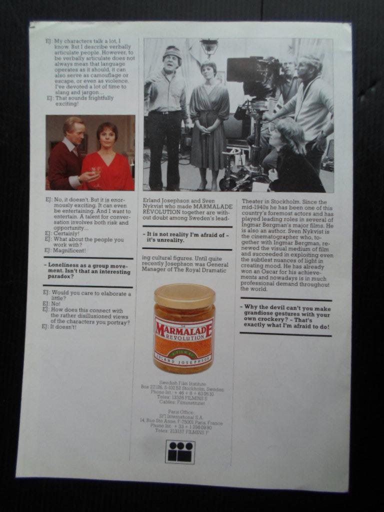  - Filmfolder The Marmalade Revolution, Erland Josephon