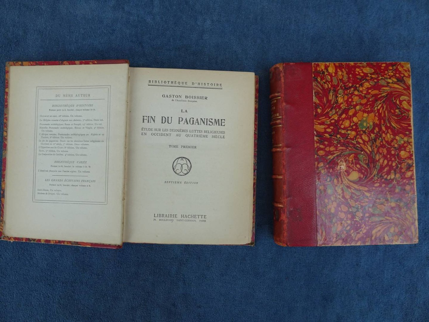 Boissier, Gaston. - La fin du paganisme; étude sur les dernières luttes religieuses en occident au quatrième siècle (Tome premier et second). Complete set.