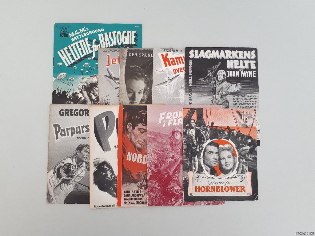 Technicolor & M.G.M. - and others - 10 old Danish Movie Flyers