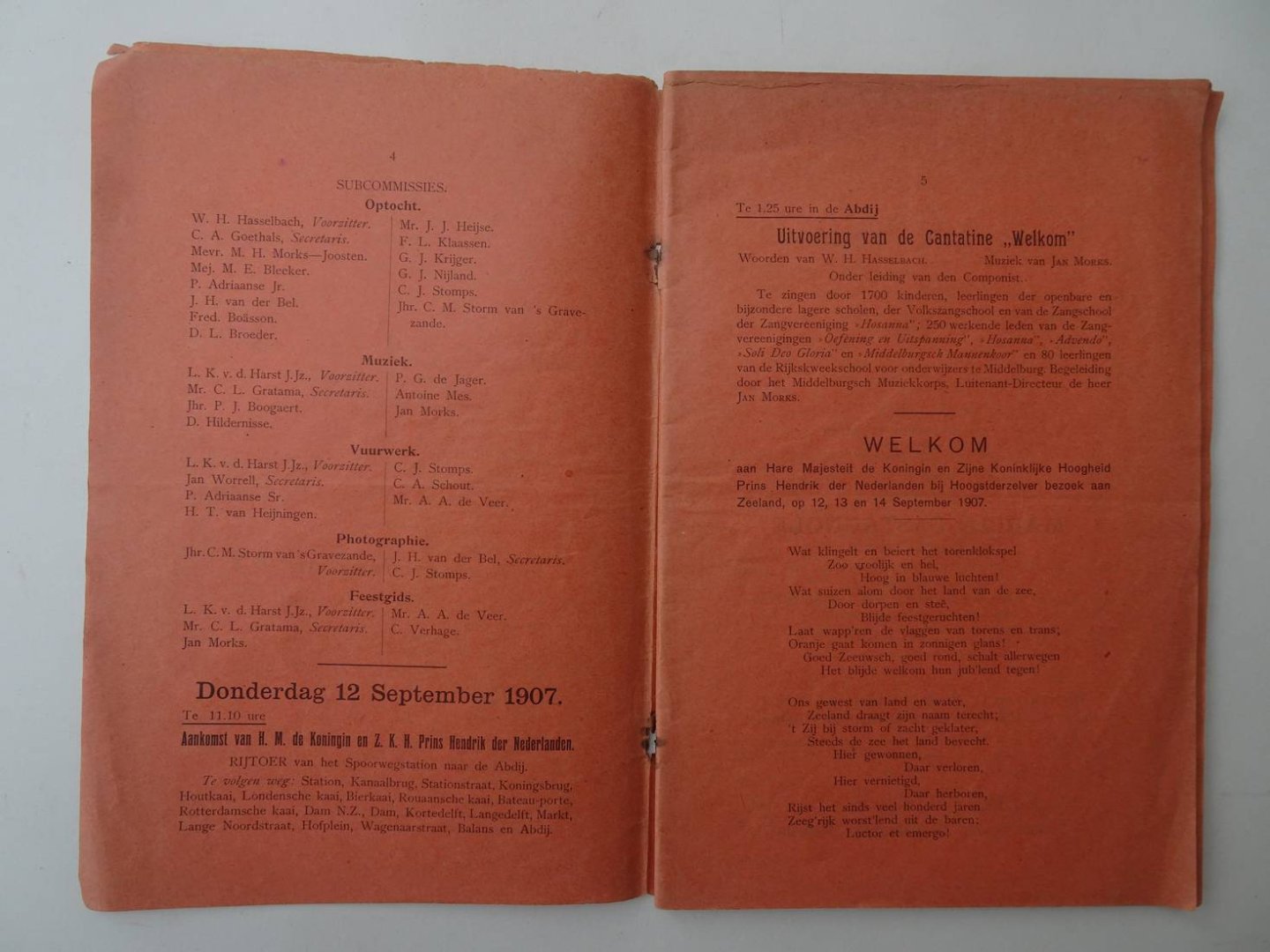 N.n.. - Officieele Feestwijzer voor Middelburg. Koninklijk Bezoek 1907.