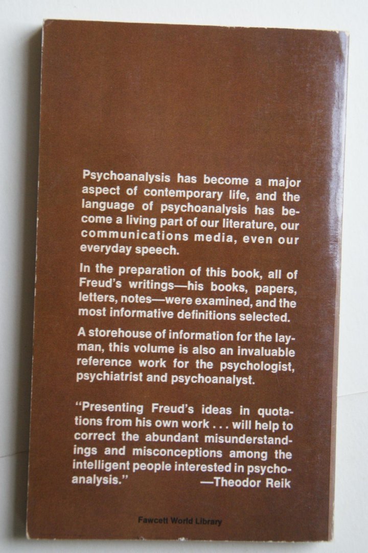 Freud ; Fodor, Nandor; Gaynor, Frank; Reik, Theodor - Dictionary Of Psychoanalysis Freud