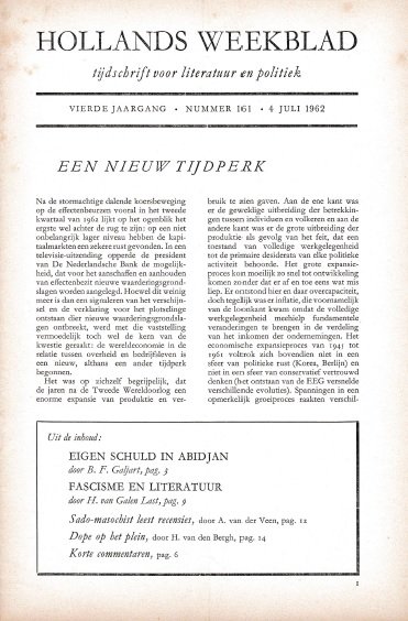 K.L. Poll (redactie) - Hollands Weekblad, vierde jaargang, nummer 161, 4 juli 1962