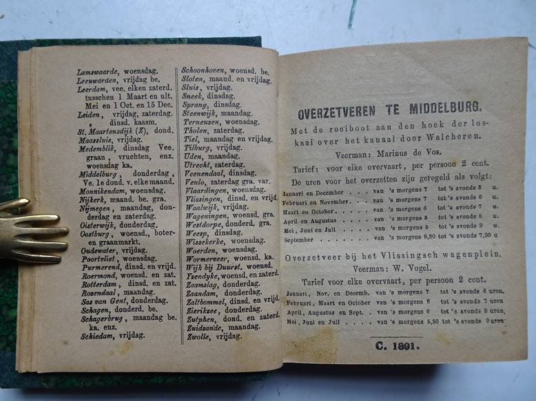 No author. - Middelburgsche almanak, naar den nieuwen stijl, voor het jaar onzes Heeren Jesu Christi 1891. Voorzien met alle de Zeeuwsche jaar- paarden- en beestenmarkten, alsmede het op- en ondergaan van de zon en maan.
