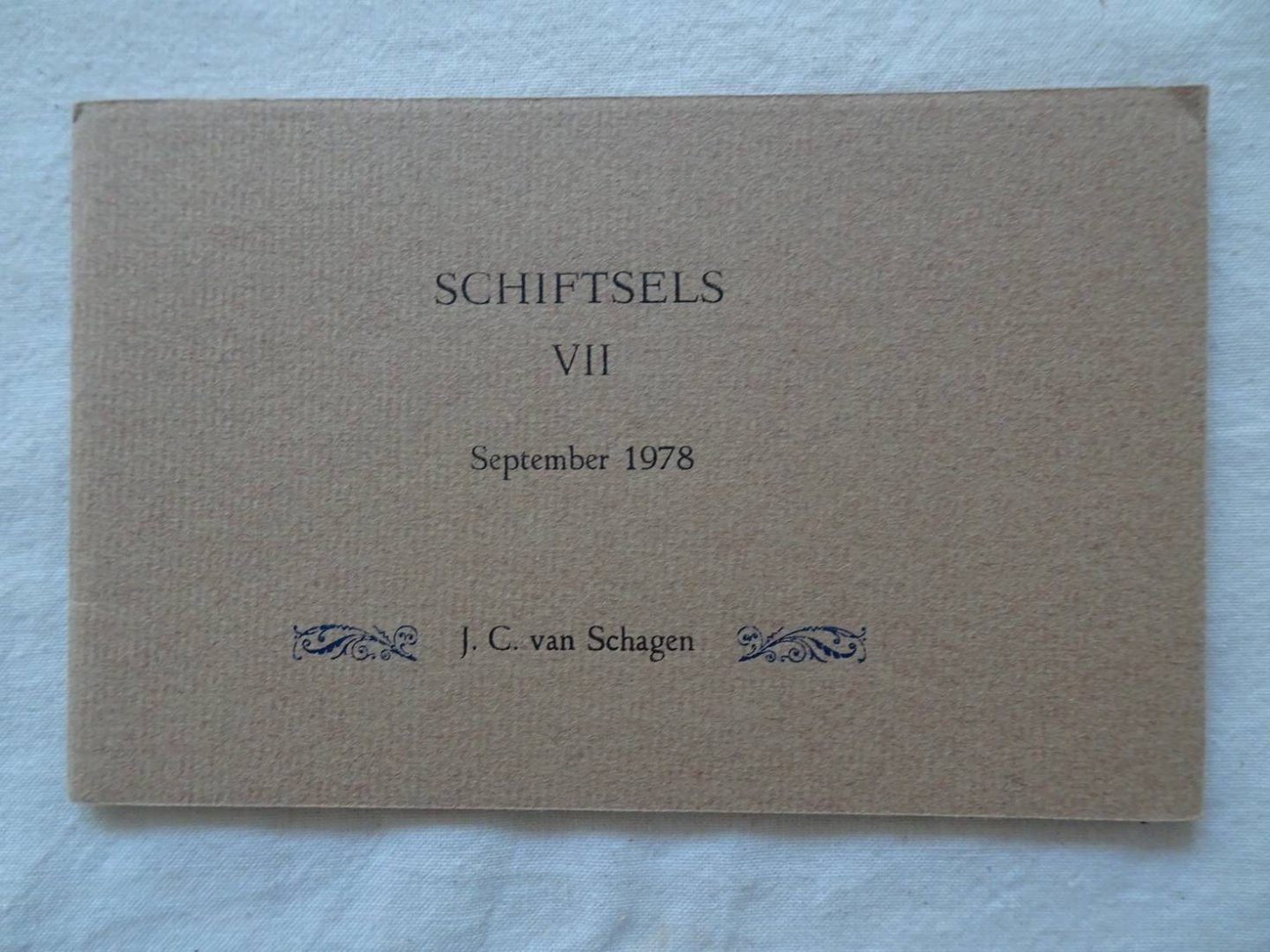 Schagen, J.C. van. - Schiftsels VII. Simpelhuisstraatje.