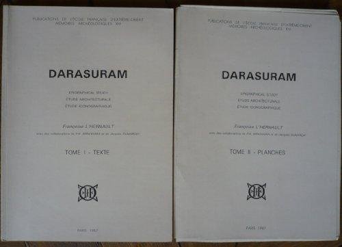 L'Hernault, Francoise - 2 Delen in 1 koop: Darasuram. Epigraphical study / Étude architecturale / Étude iconographique. Tome 1. Texte en Tome 2. Planches