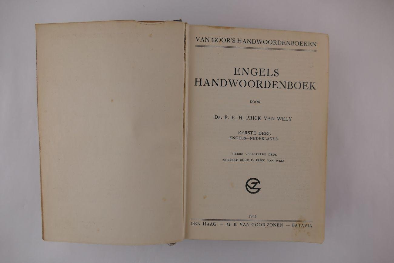 Prick van Wely Dr. F.P.H. - Engels Handwoordenboek (2 foto's)