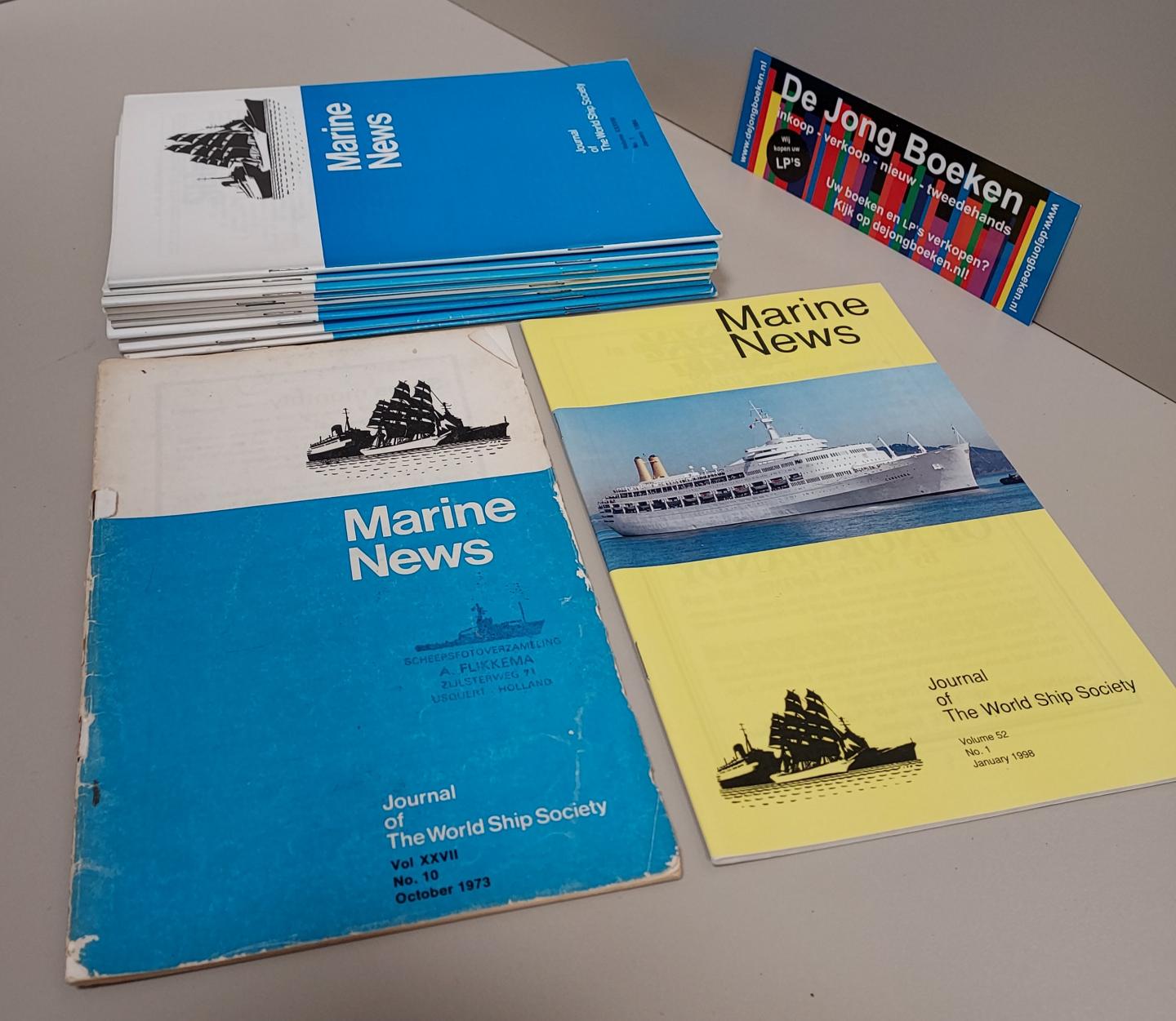  - Marine News, Journal of the World Ship Society: 1984 (oktober en november ontbreken) + oktober 1973 + januari 1998