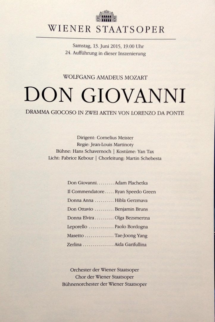 Wiener Staatsoper - Wolfgang Amadeus Mozart - Don Giovanni (Programmheft)