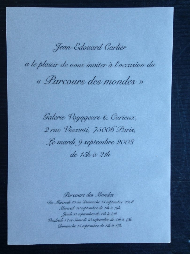  - Tefaf uitnodiging Galerie Jean-Edouard Carlier, Paris