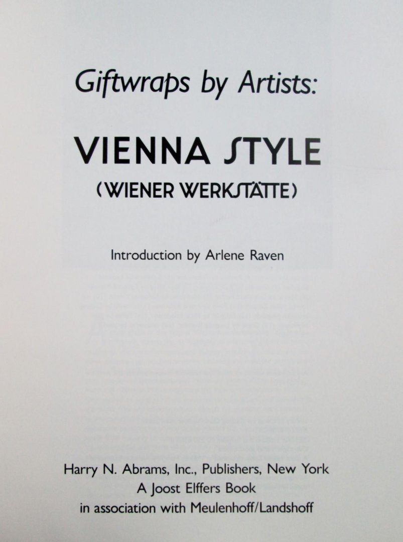 Arlene Raven (intr.) - Giftwraps by Artists:  Vienna Style, Wiener Werkstätte, Austrian post-Jugendstil, with 16 full-color, tear-out sheets (= complete set).