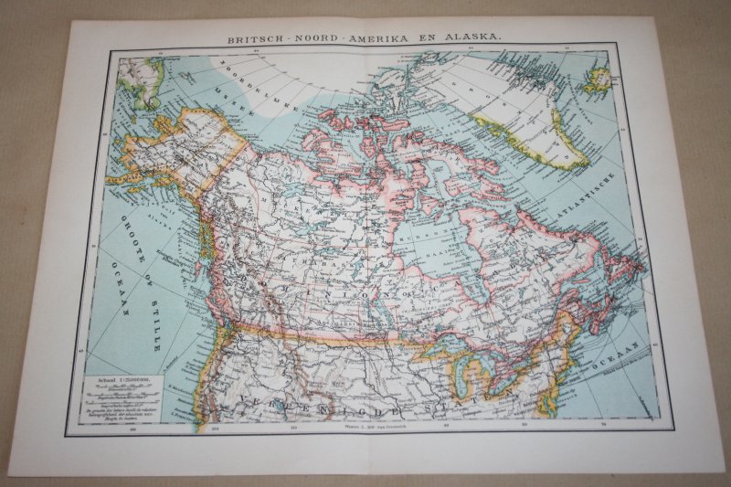  - Oude kaart - Canada en Alaska  - circa 1905