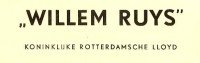 Rotterdamsche Lloyd - Bagagelabel Willem Ruys Rotterdamsche Lloyd