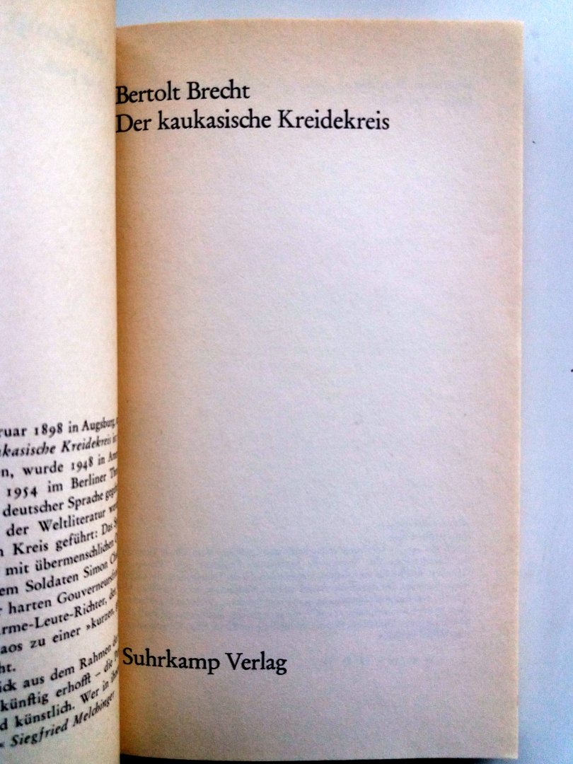 Brecht, Bertolt - Der kaukasische Kreidekreis (Ex.2) (DUITSTALIG)