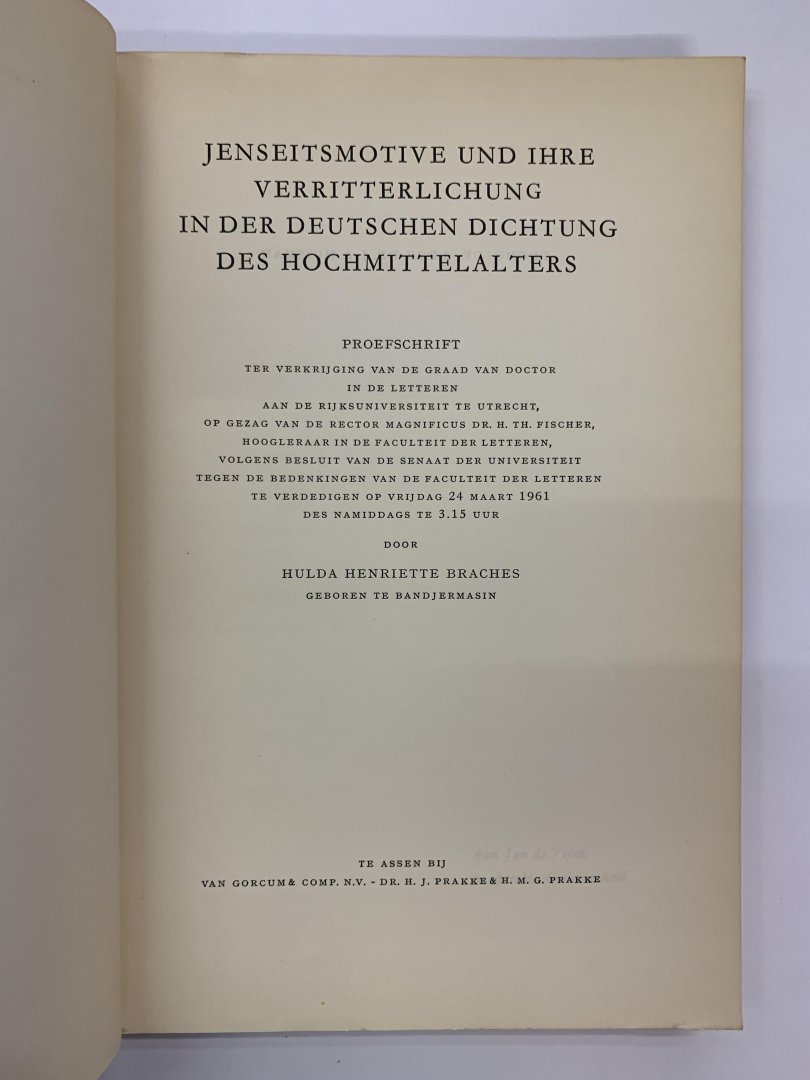 H.H. Braches - Jenseitsmotive und ihre Verritterlichung in der Deutschen Dichtung des Hochmittelalters