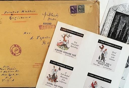 FABRÈS, Oscar - Frank Schoonmaker Selection. Collection of wine prints. In envelope handwritten by Fabrès. C.1949.