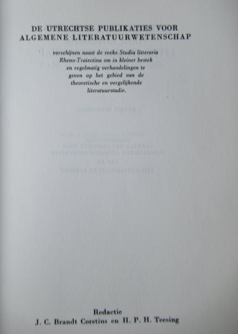 Deugd, Corn. de - De eenheid van het comparatisme.