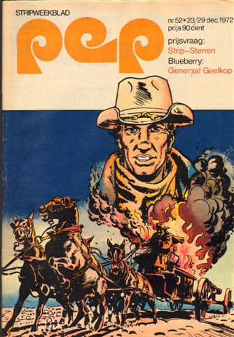 Diverse auteurs - PEP 1972 nr. 52, stripweekblad, 23/29 december met o.a. DIVERSE STRIPS (ASTERIX/RIK RINGERS/RAVIAN/ KRAAIENHOVE/ LUCKY LUKE/BLUEBERRY)/ ALICE COOPER (2 p.)/ BLUEBERRY (COVER TEKENING), goede  staat