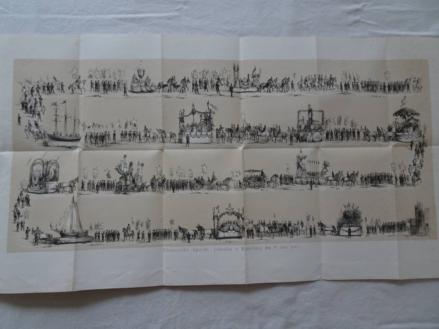 Stoppelaar, G.N. de & W. Appel. - De Zeeuwsche Spoorweg. Zijn geschiedenis van het eerste ontwerp tot heden en Beschrijving der Feesten te Middelburg, bij den aanvang der werken op Walcheren. Met een plaat van den allegorischen optocht, door J.W. Gerstenhauer Zimmerman.