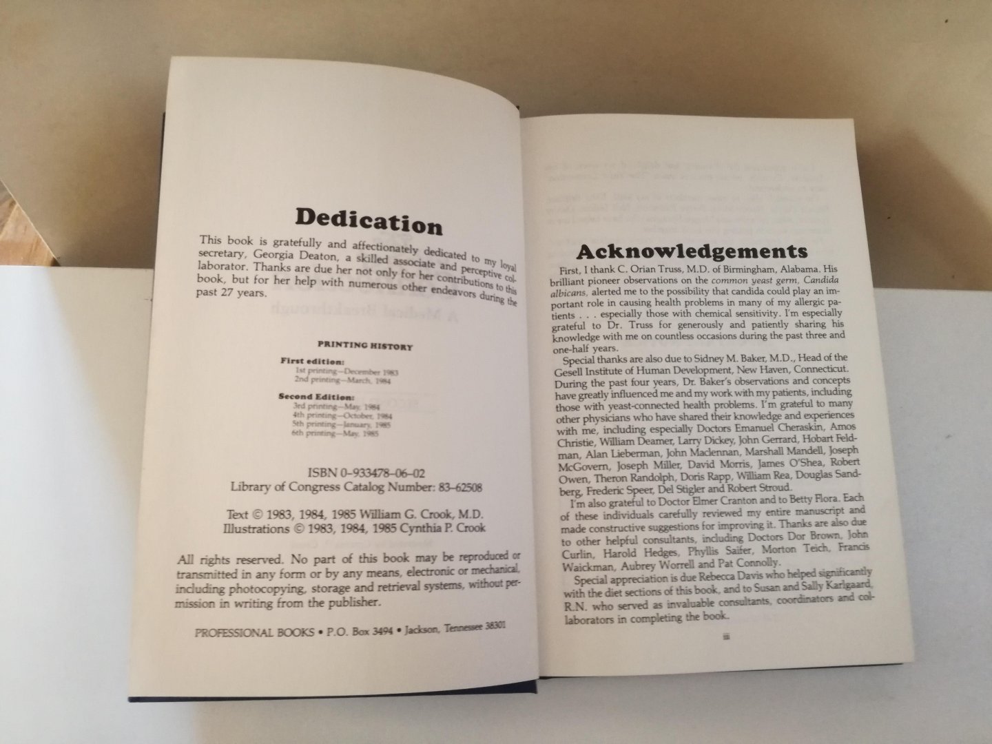 William G. Crook, M.D. - The Yeast Connection. A Medical Breakthrough.