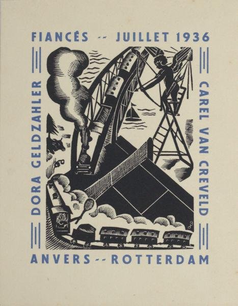 Geldzahler, Dora. - Dora Geldzahler - Carel van Creveld - Fiancés 1936.