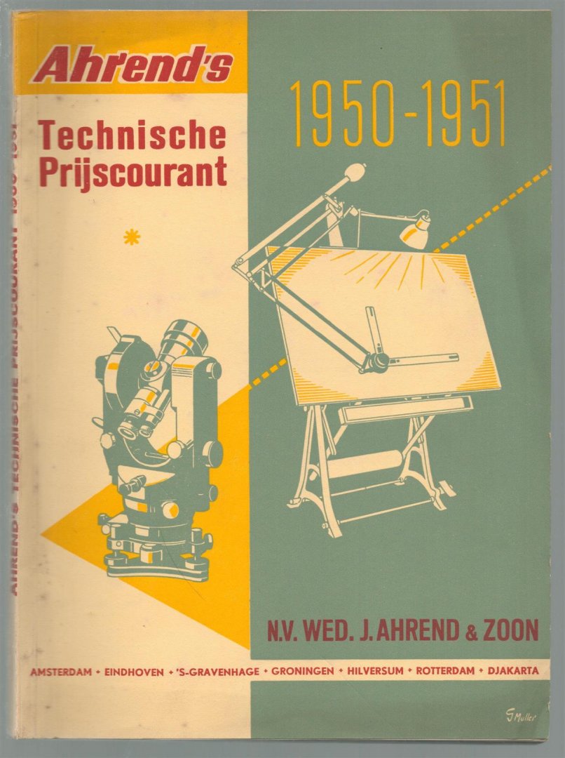 N.V. Weduwe J. Ahrend & Zoon. - Ahrend's Technische Prijscourant  1950-1951.