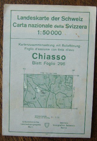 kaart. map. - Landeskarte der Schweiz. Chiasso Blatt Foglio 296. 1:50000.